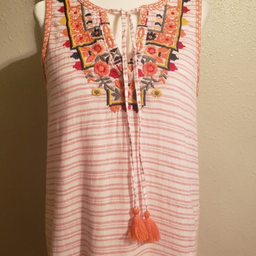 Beach Lunch Lounge pink boho short cottage core dress size xs - Picture 4 of 6